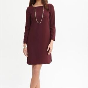 Adrienne Vittadini burgundy Sheath Long Sleeve Dress